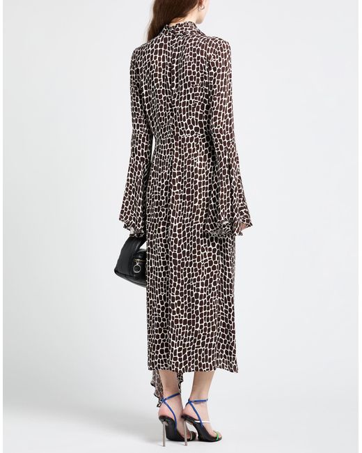 MSGM Brown Maxi Dress Viscose, Polyester