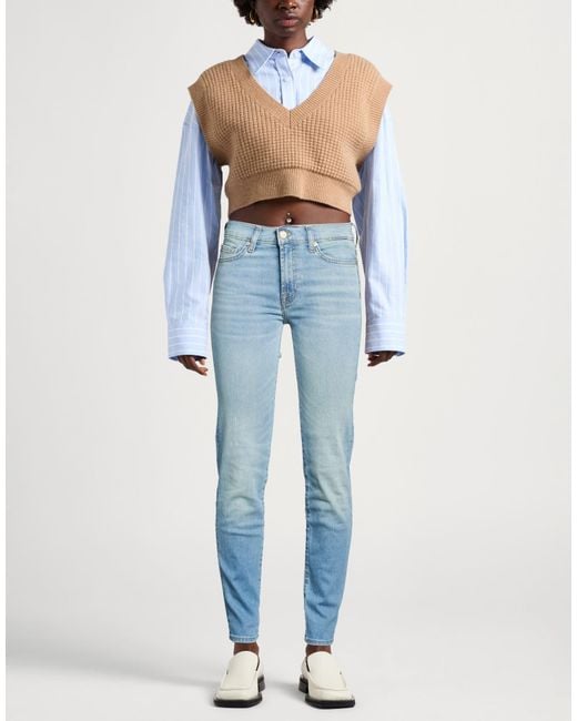 7 For All Mankind Blue Jeans Cotton, Elastane