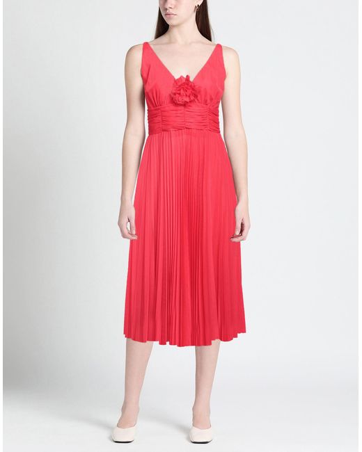 Anna Molinari Red Midi Dress