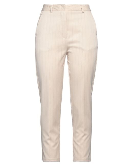 Cristinaeffe Natural Pants Polyester, Elastane, Viscose