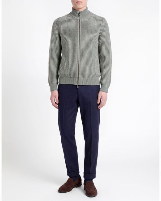 Fedeli Gray Cardigan Cashmere for men