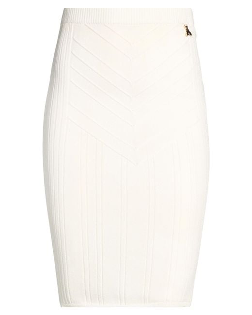 Patrizia Pepe White Midi Skirt Viscose, Polyamide