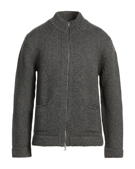 Fabrizio Del Carlo Gray Cardigan Merino Wool, Polyamide for men