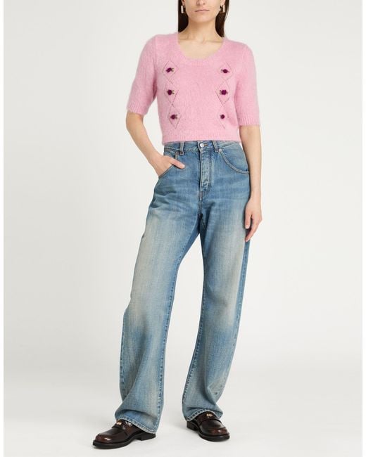 Alessandra Rich Pink Sweater Mohair Wool, Polyamide, Wool
