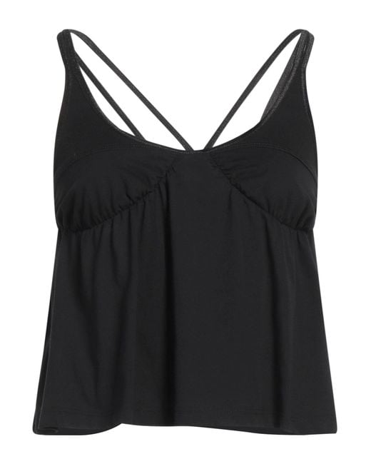 Pinko Black Embroidered Logo Cotton-Blend Top