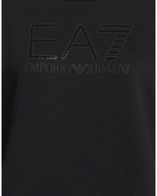 EA7 Black Sweatshirt Cotton, Polyester, Elastane