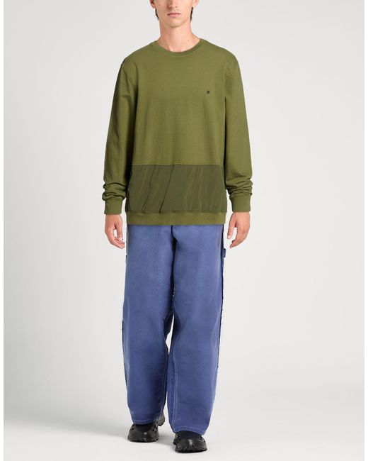 Dondup Green Military Sweatshirt Cotton, Polyamide, Elastane for men