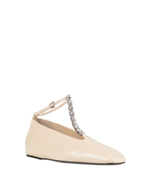 Jil Sander White Ballet Flats
