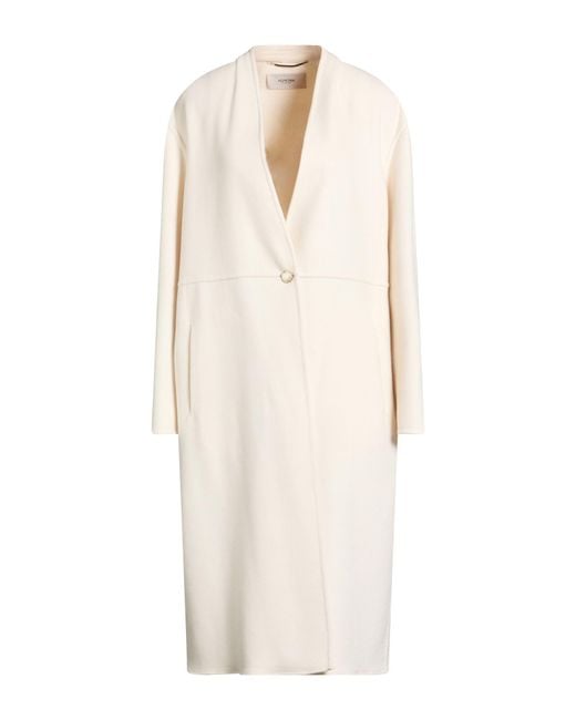 Agnona Natural Ivory Coat Cashmere