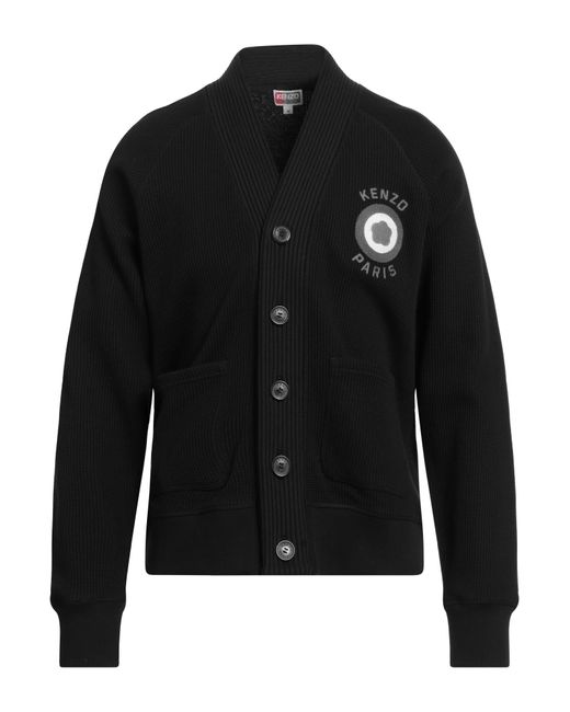 KENZO Black Cardigan Cotton, Elastane for men