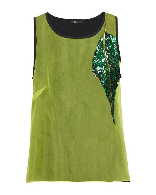 Hanita Green Light Top Silk, Viscose, Nylon, Polyester