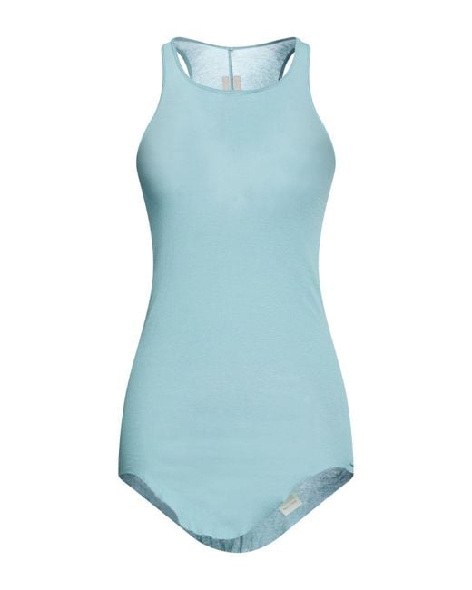 Rick Owens Blue Tank Top Cotton