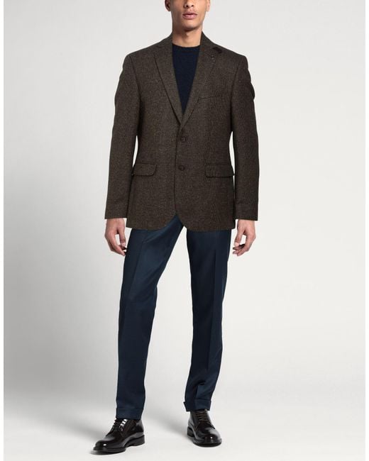 DIGEL Black Dark Blazer Virgin Wool, Polyamide, Silk, Polyester, Elastane for men