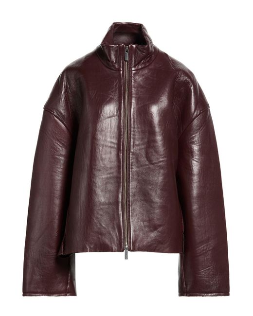 REMAIN Birger Christensen Brown Plum Jacket Lambskin