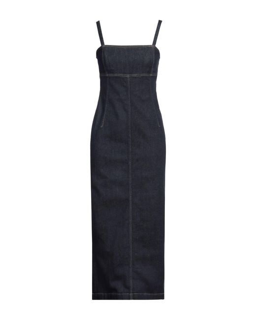 Weekend by Maxmara Blue Midi Dress Cotton, Elastane