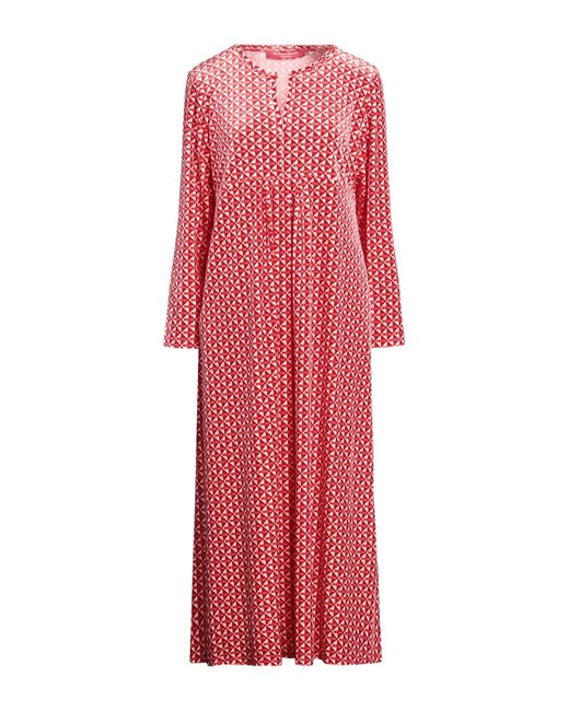 Marina Rinaldi Red Midi Dress Polyester, Elastane
