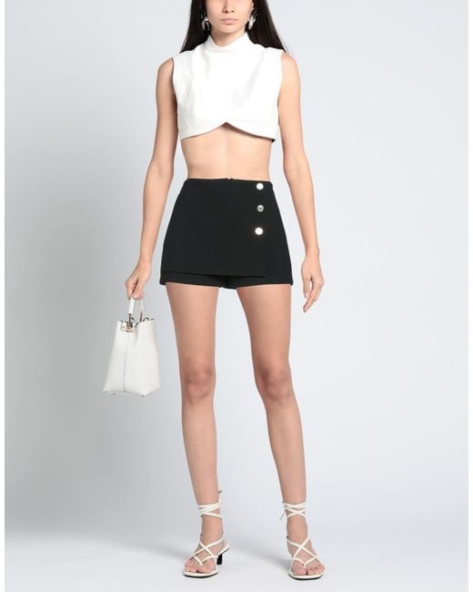 Maje Black Shorts & Bermuda Shorts Polyester, Viscose, Elastane