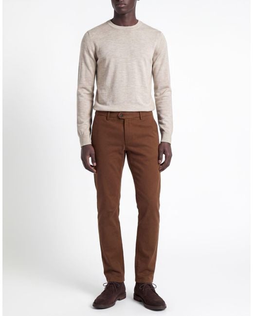Teleria Zed Brown Pants Cotton, Elastane for men