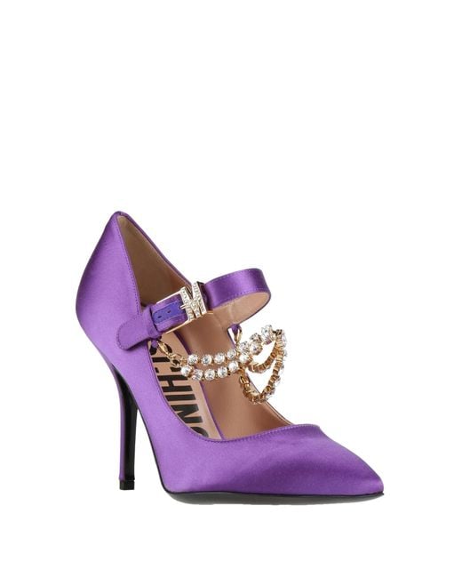 Moschino Purple Pumps Textile Fibers