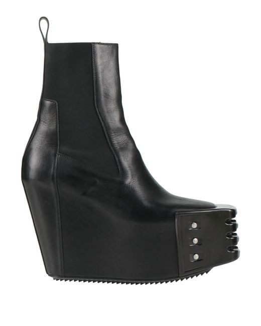 Rick Owens Black Ankle Boots Leather