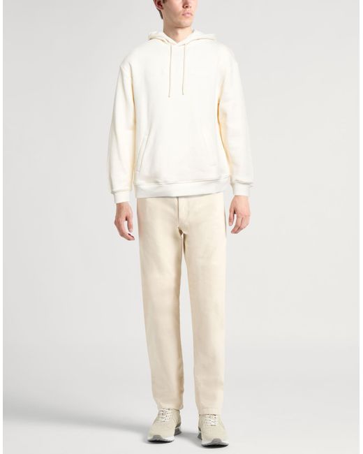 Emporio Armani White Ivory Sweatshirt Cotton for men