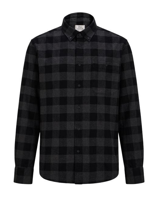 Woolrich Black Charcoal Shirt Cotton for men