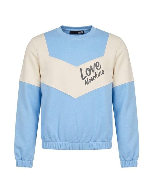 Love Moschino Blue Sky Sweatshirt Cotton, Elastane