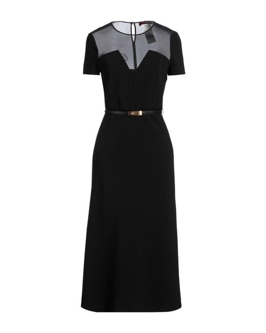 Max Mara Black Midi Dress Triacetate, Polyester, Silk
