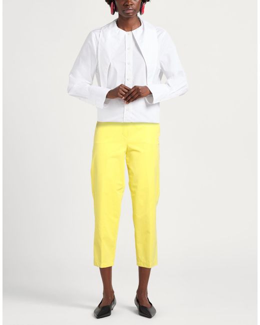 Beatrice B. Yellow Pants Cotton, Polyester