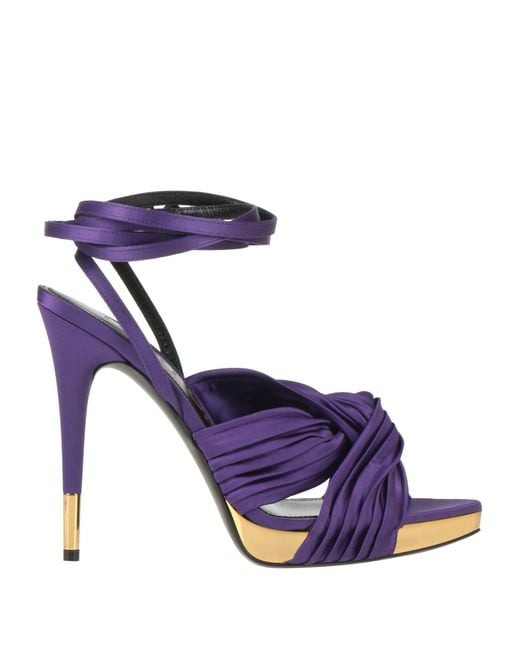 Tom Ford Blue Sandals Polyester, Steel