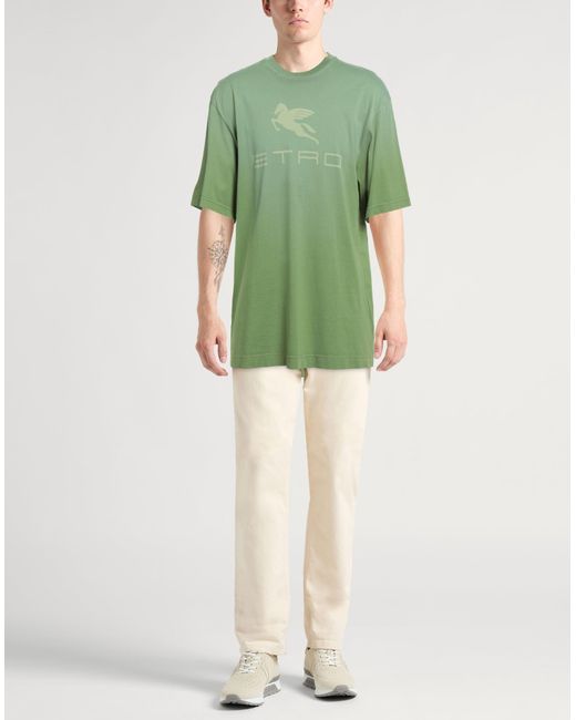 Etro Green T-Shirt Cotton for men