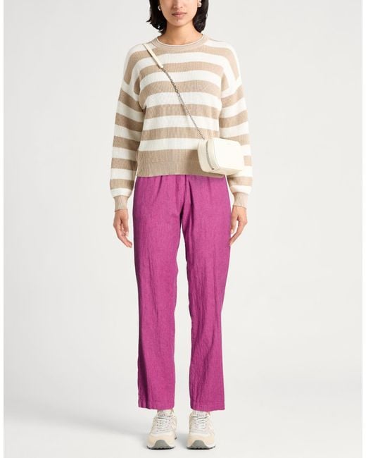 Massimo Alba Pink Pants Cotton, Linen, Elastane