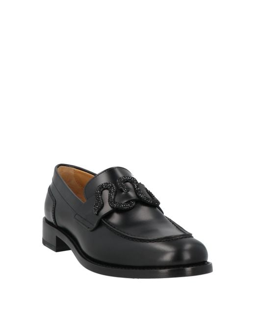 Rene Caovilla Black Loafers Leather