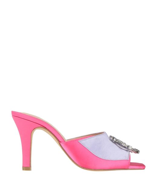 Gaelle Paris Pink Sandals Textile Fibers