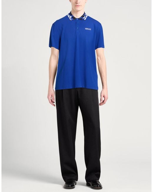 Versace Blue Polo Shirt Cotton for men