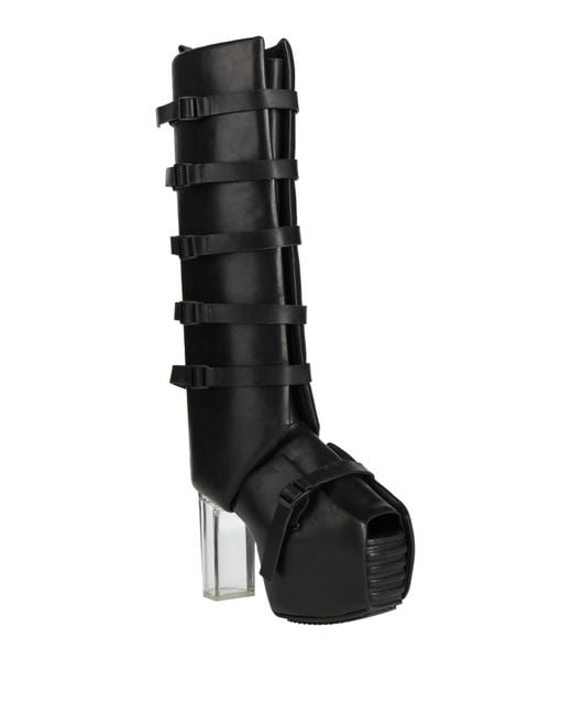 Rick Owens Black Boot Leather
