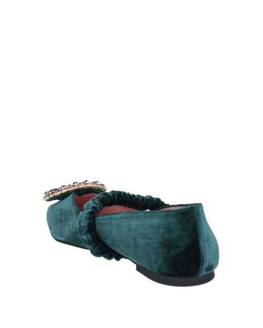 Pretty Ballerinas Green Ballet Flats