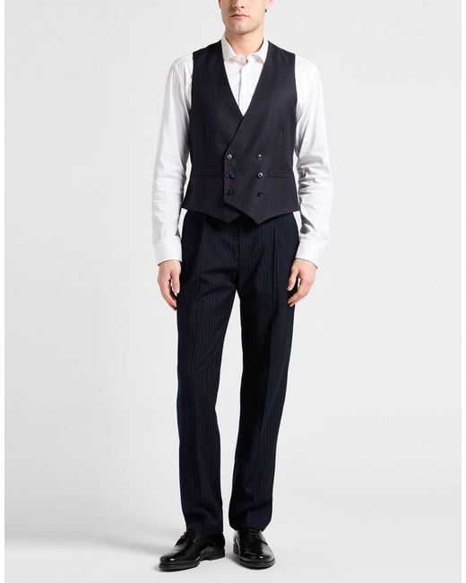 Lardini Blue Midnight Tailored Vest Wool for men