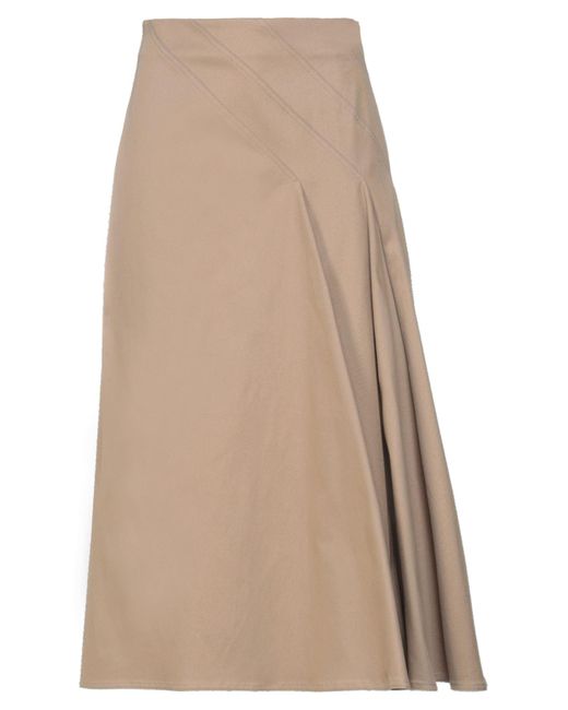 Dior Natural Sand Midi Skirt Cotton, Elastane