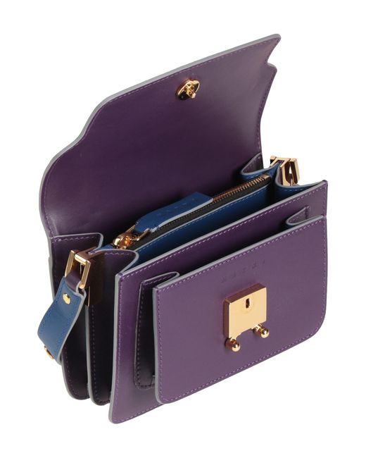 Marni Purple Cross-Body Bag Bovine Leather, Brass