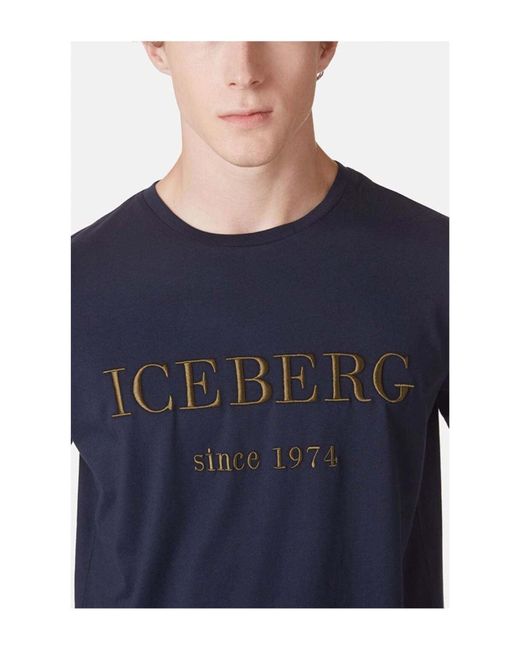 Camiseta Iceberg de hombre de color Blue