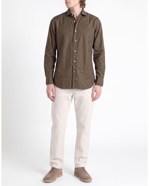 Agho Green Military Shirt Cotton for men