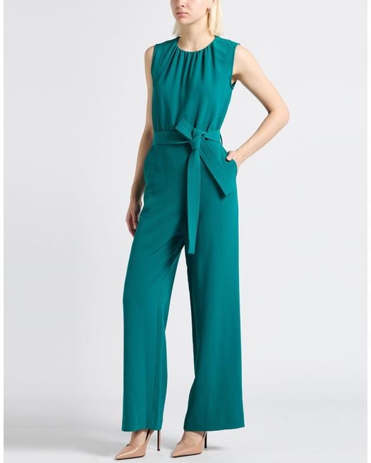 P.A.R.O.S.H. Blue Deep Jumpsuit Polyester, Elastane