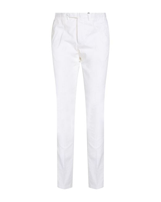 Santaniello White Pants Cotton, Elastane for men