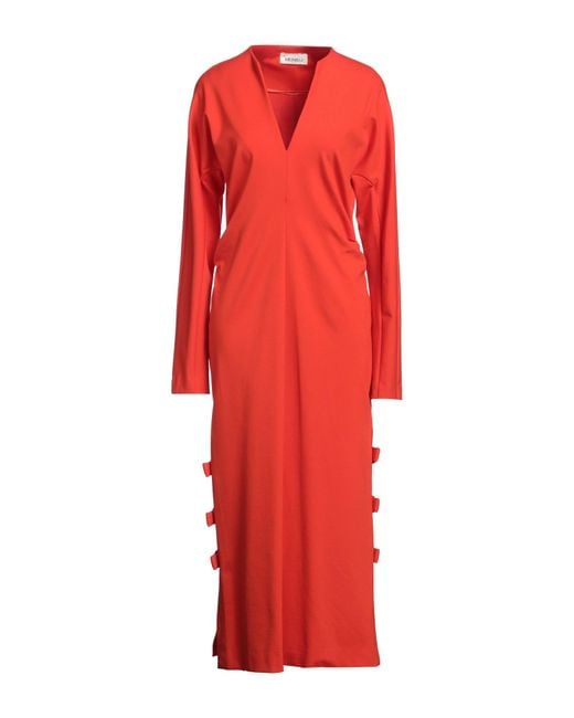 MEIMEIJ Red Midi Dress Viscose, Polyamide, Elastane
