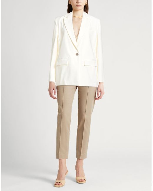 Liu Jo White Blazer Cotton, Polyamide, Elastane