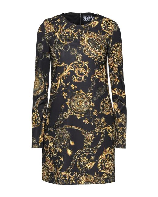 Versace Jeans Couture Black Mini Dress Polyester, Elastane