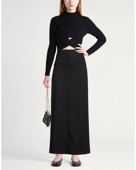 Proenza Schouler Black Maxi Skirt Virgin Wool, Elastane