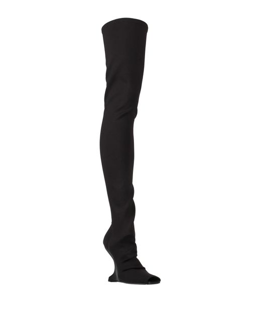 Rick Owens Black Cantilever 11 Thigh High Boots