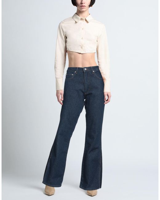 Oval Square Blue Jeans Cotton